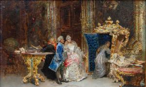 Sebastiano Guzzone (Militello, 1856 - Firenze, 1890), Interno con figure in costume, 1885